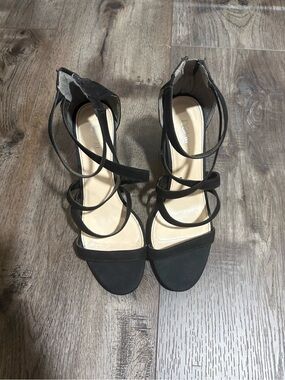 Black Strappy High Heel Sandals
